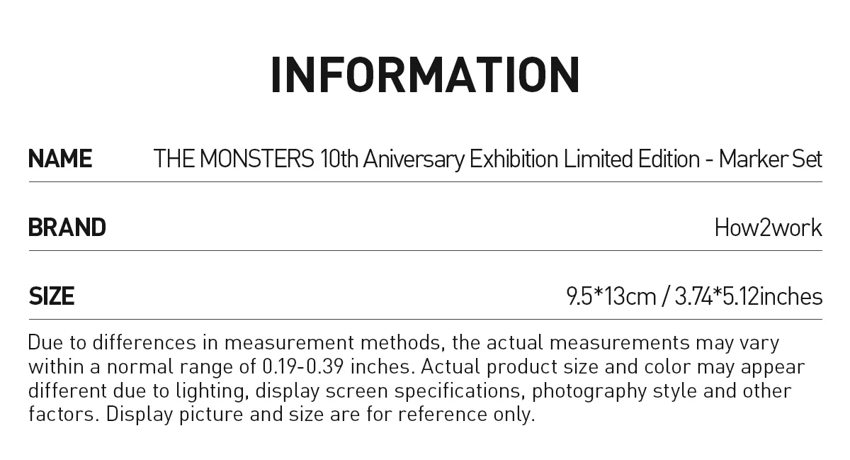 THE MONSTERS 10th Aniversary Exhibition Limited Edition - Marker Set