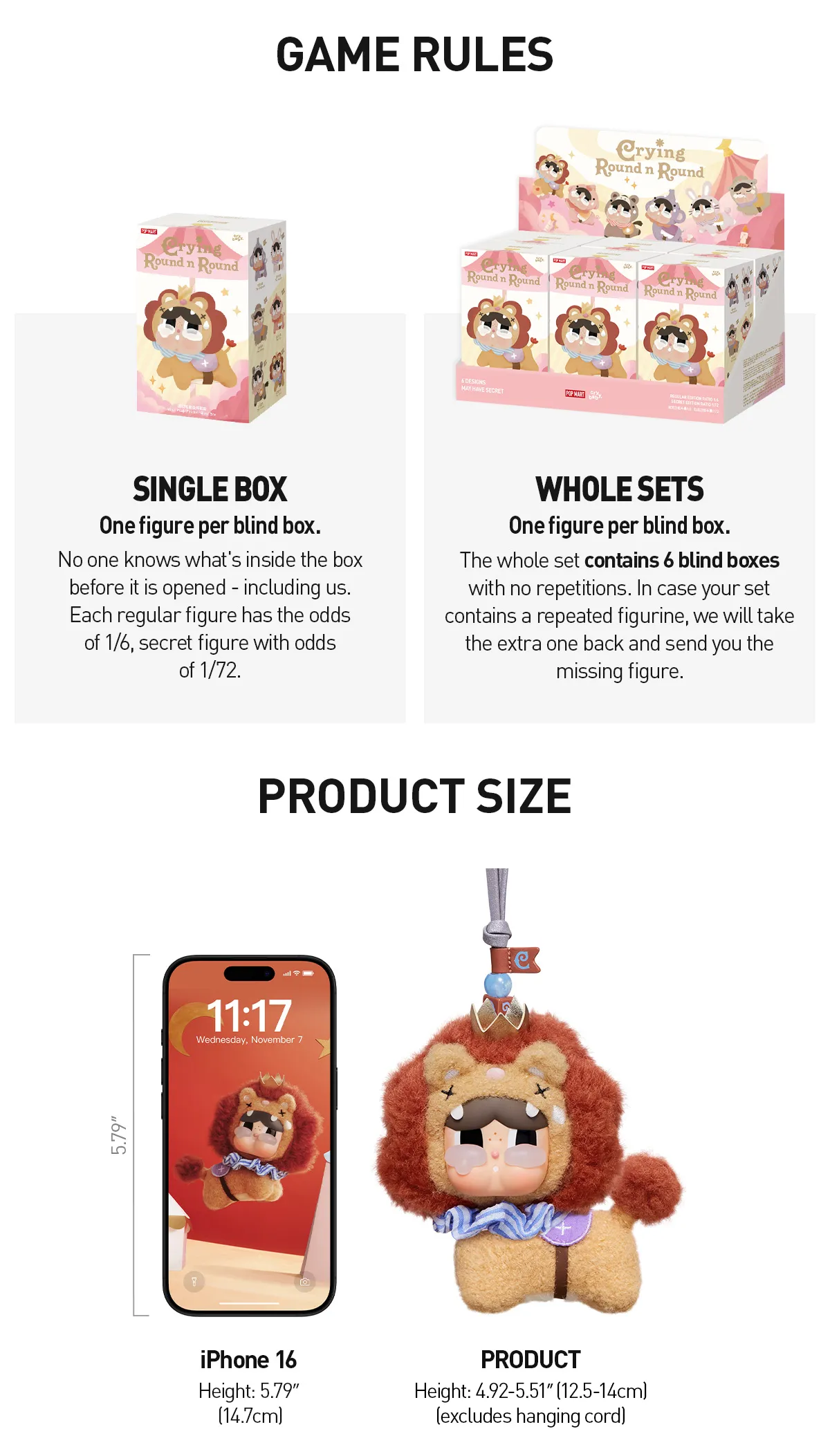 CRYBABY Crying Round n Round Series - Vinyl Plush Pendant Blind Box