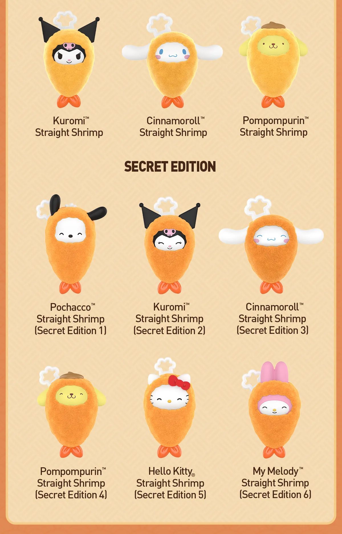 POP BEAN Hello Kitty and Friends Fried Shrimp Series