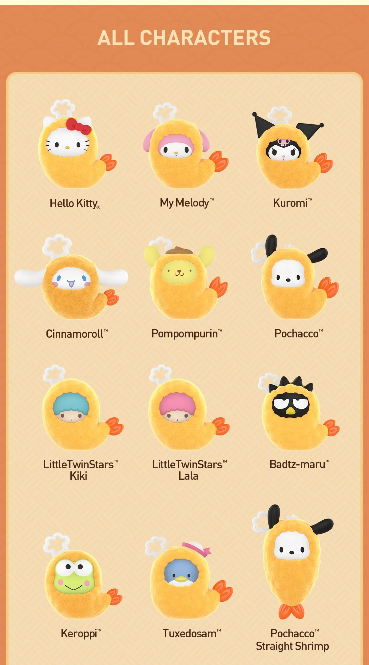 POP BEAN Hello Kitty and Friends Fried Shrimp Series