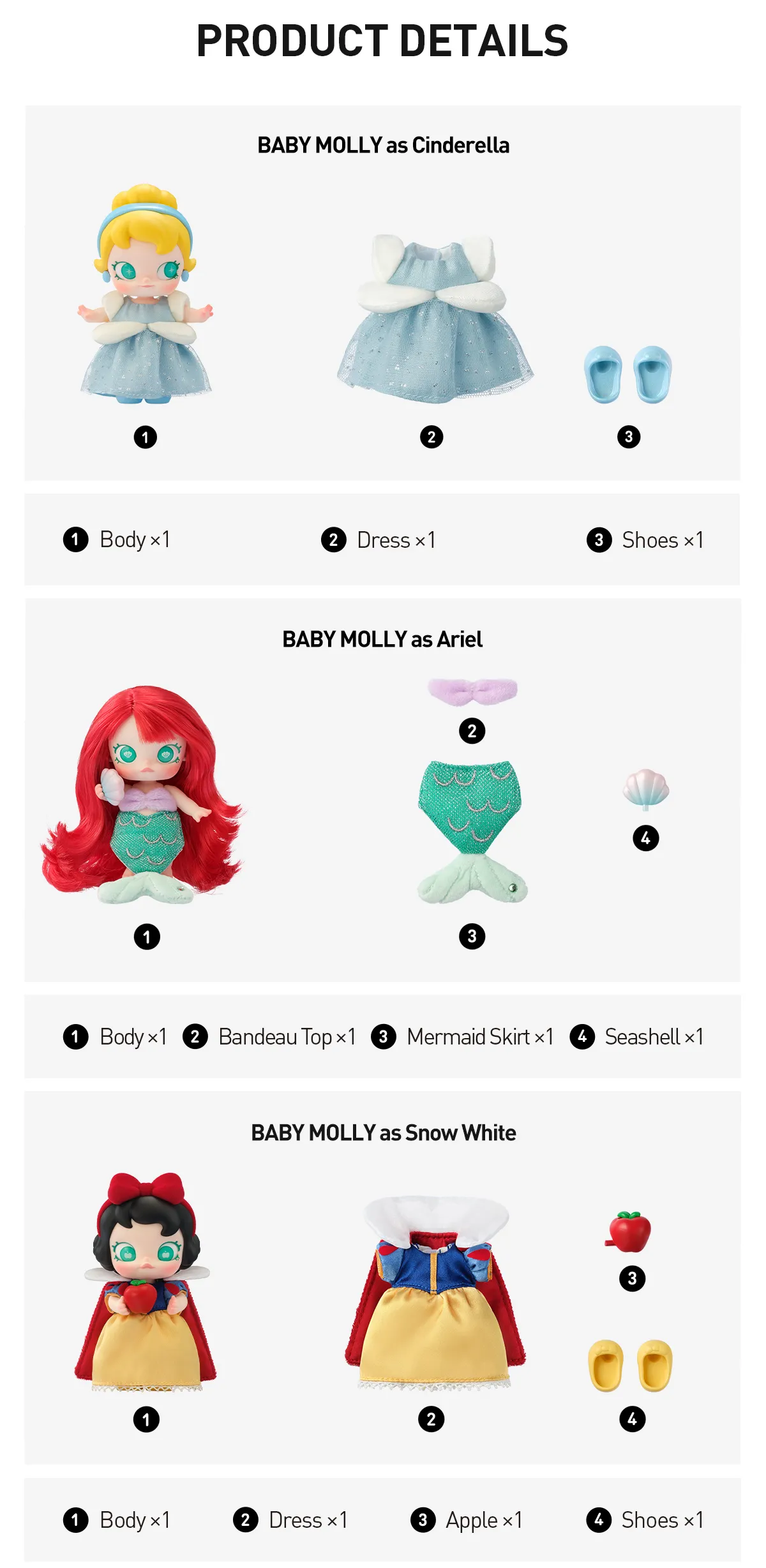 BABY MOLLY Disney Princess Series MINI Action Figure