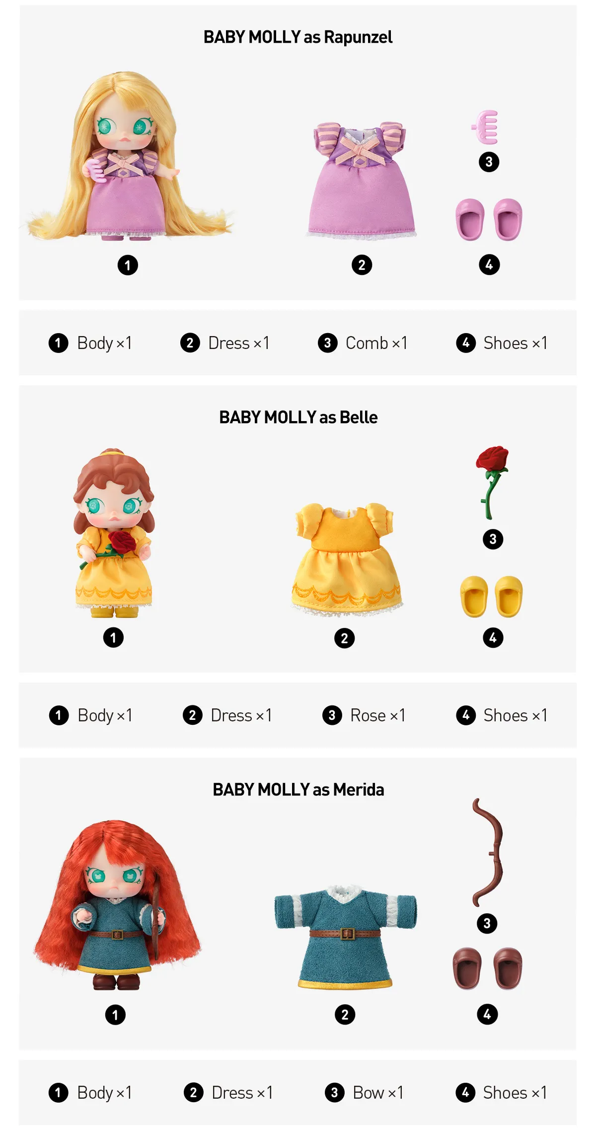 BABY MOLLY Disney Princess Series MINI Action Figure