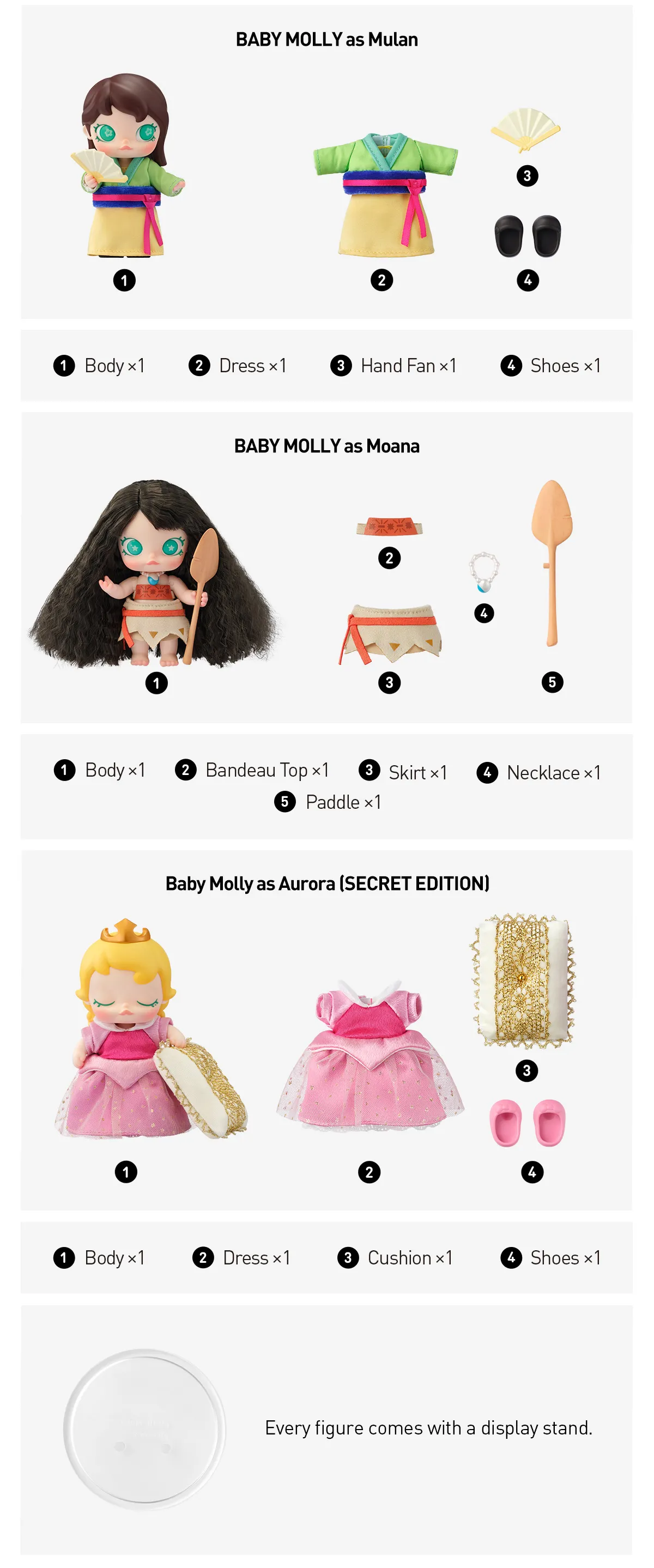 BABY MOLLY Disney Princess Series MINI Action Figure