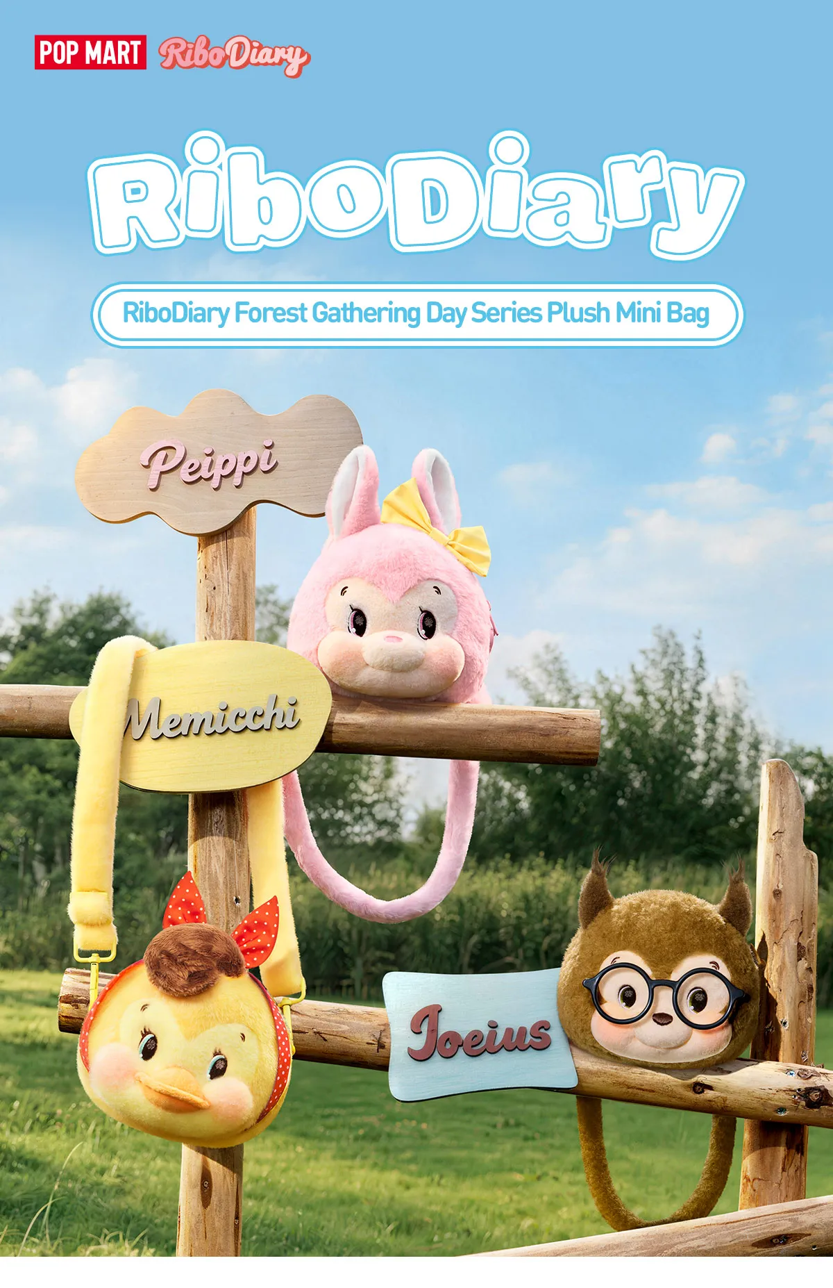 RiboDiary Forest Gathering Day Series Plush Mini Bag